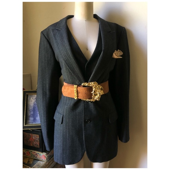 Yves Saint Laurent Vintage Grey pure wool pinstripe blazer and vest - Picture 15 of 15